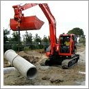 excavator digging trench